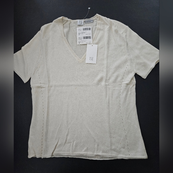 TSE Sweaters - TSE Cashmere/Silk V Neck Pullover - Ivory -  Size XL - NWT